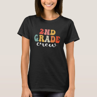 2nd Grade Crew Retro Groovy Men Women First Day Of T Shirt