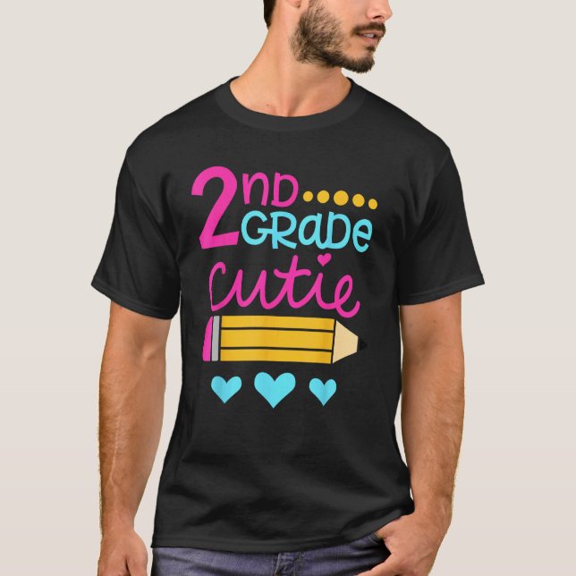 2nd Grade Cutie First Day of School Back to School T Shirt (Framsida)