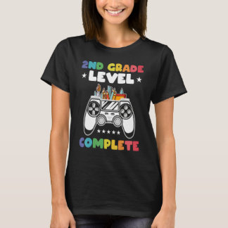 2nd Grade Level Complete Kids Gamer Game Controlle T Shirt