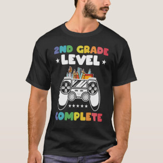2nd Grade Level Complete Kids Gamer Game Controlle T Shirt