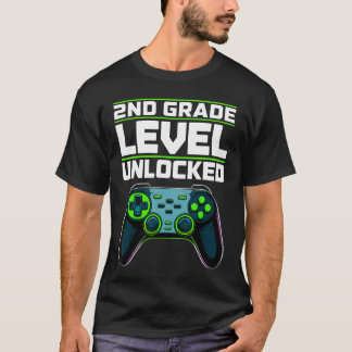2nd Grade Level Unlocked Gaming Controller Back to T Shirt