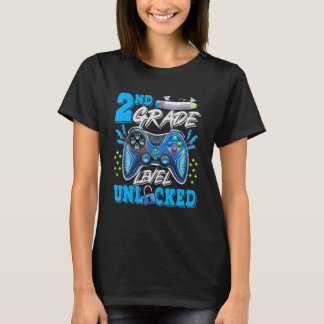2nd Grade Level Unlocked Video Game Back To School T Shirt