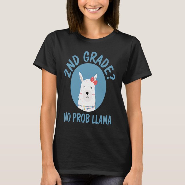 2nd Grade Llama  Teacher Student Back To School T Shirt (Framsida)