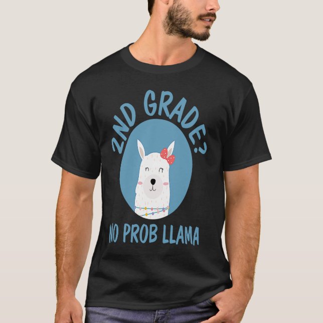 2nd Grade Llama  Teacher Student Back To School T Shirt (Framsida)