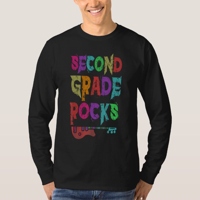 2nd Grade Rocks Student Teacher Rocking Third Grad T Shirt (Framsida)