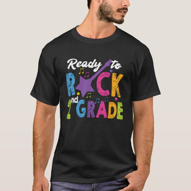 2nd Grade School Ready to Rock Second Back to Scho T Shirt (Framsida)