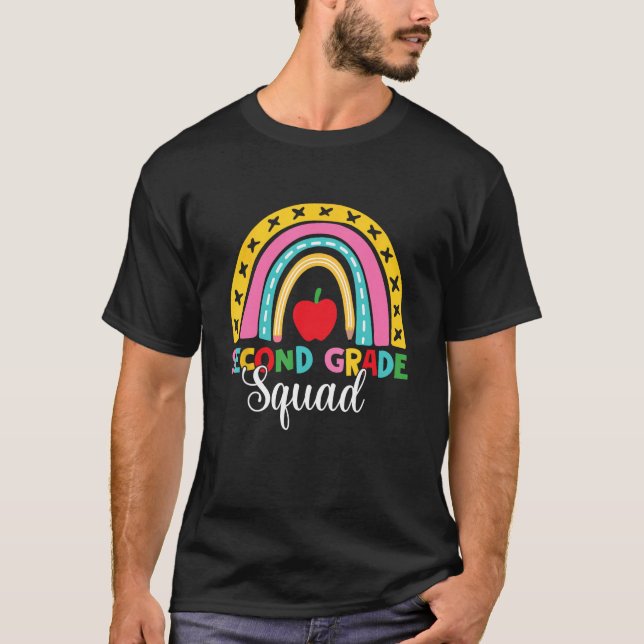 2nd Grade Squad Back To School Rainbow Teachers 1 T Shirt (Framsida)