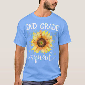 2nd Grade Squad Funny Sunflower Teacher Back To Sc T Shirt