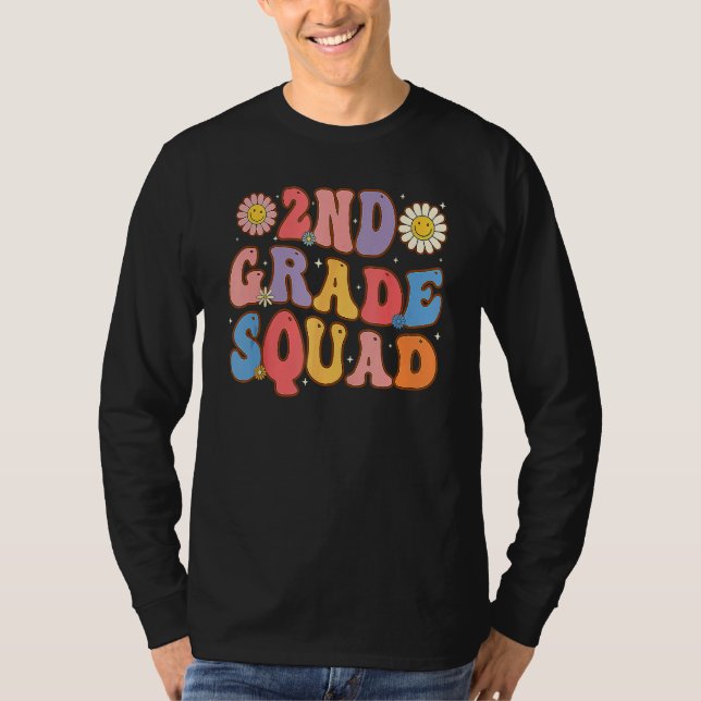 2nd Grade Squad Second Teacher Student Team Back T Shirt (Framsida)