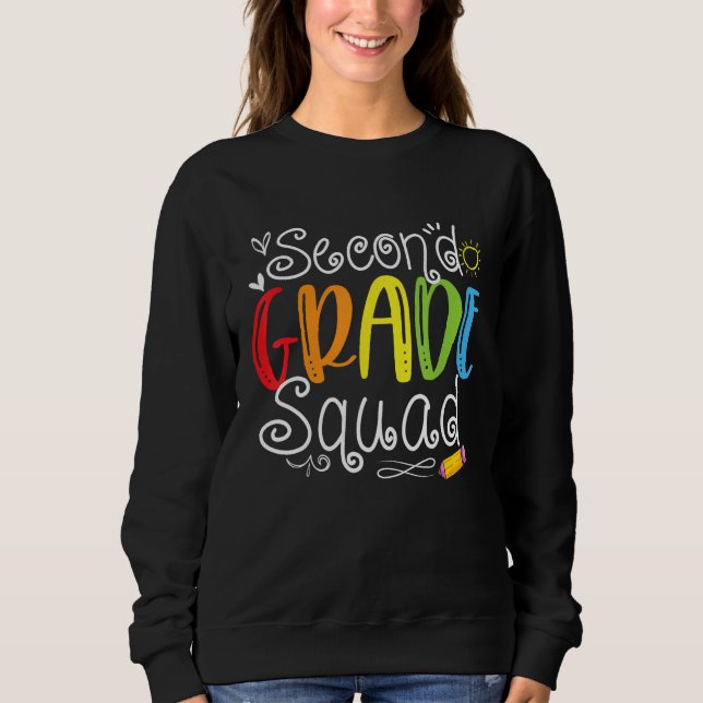 2nd Grade Squad Second Teacher Student Team Back T T Shirt (Framsida)