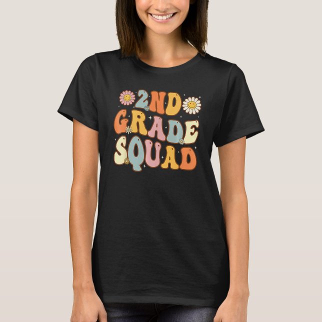 2nd Grade Squad Second Teacher Student Team Back T T Shirt (Framsida)