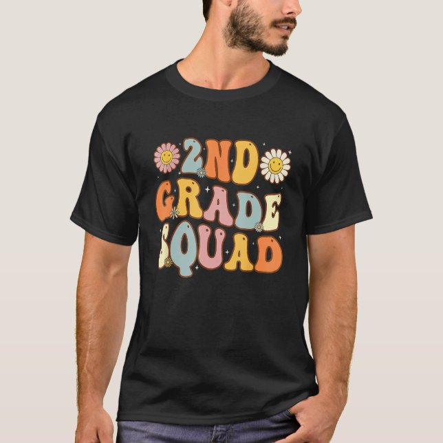 2nd Grade Squad Second Teacher Student Team Back T T Shirt (Framsida)