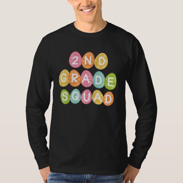 2nd Grade Squad Teacher Student Team Happy Easter  T Shirt (Framsida)