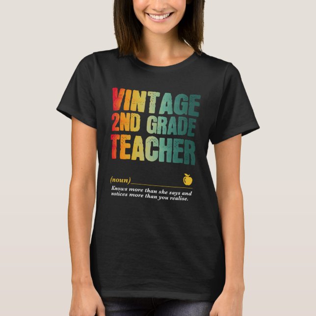 2nd Grade Teacher Appreciation Week Back to School T Shirt (Framsida)