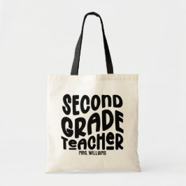 2nd Grade Teacher Black Typography Design  Tygkasse
