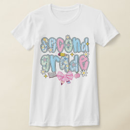 2nd Grade Teacher Pencil Coquette Bow T Shirt