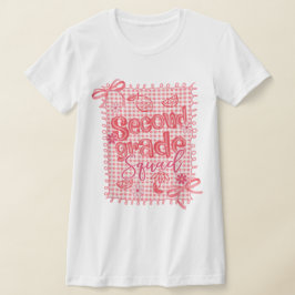 2nd Grade Teacher Pencil Coquette Bow T Shirt