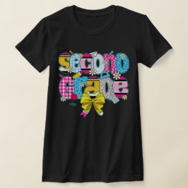 2nd Grade Teacher Pencil Coquette Bow T Shirt