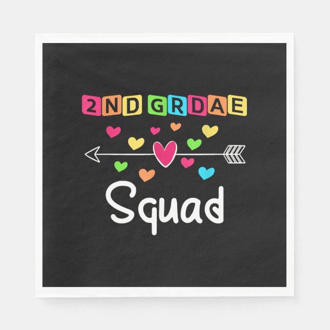 2nd grade Teacher Shirts School Team Second Grade Pappersservett (Framsidan)