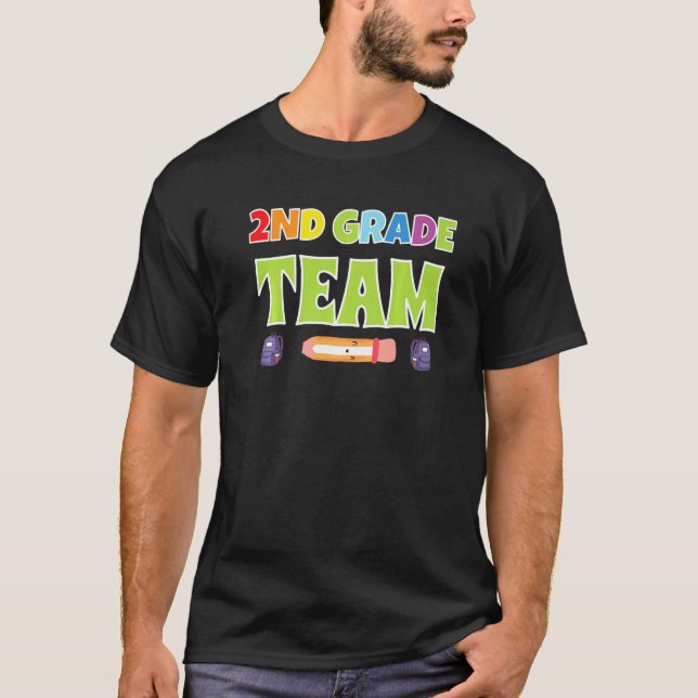 2nd Grade Team Second Grade 2nd Class Boys T Shirt (Framsida)