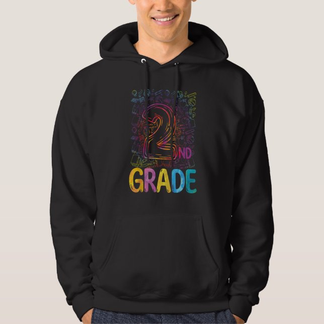 2nd Grade Tie Dye Teachers Kids Back to School 202 Hoodie (Framsida)