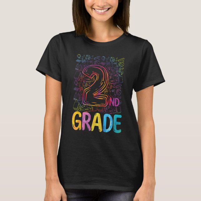 2nd Grade Tie Dye Teachers Kids Back to School 202 T Shirt (Framsida)