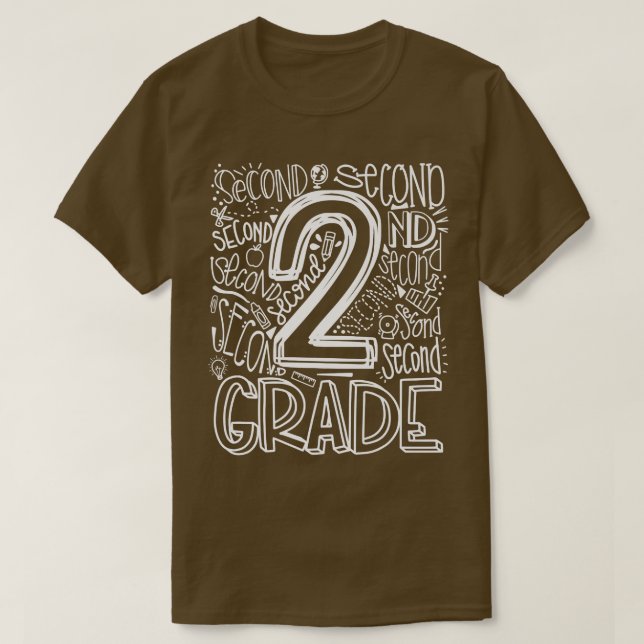 2nd Grade Typography Team Second Grade Back To Sch T Shirt (Design framsida)