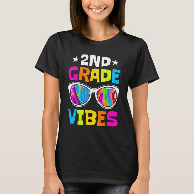 2nd Grade Vibes Sunglasses Back To School  Student T Shirt (Framsida)