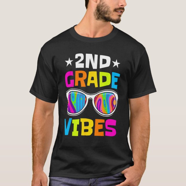 2nd Grade Vibes Sunglasses Back To School  Student T Shirt (Framsida)