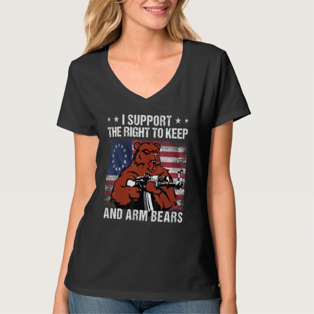 2nd I Support The Right To Keep And Arm Bears T Shirt (Framsida)