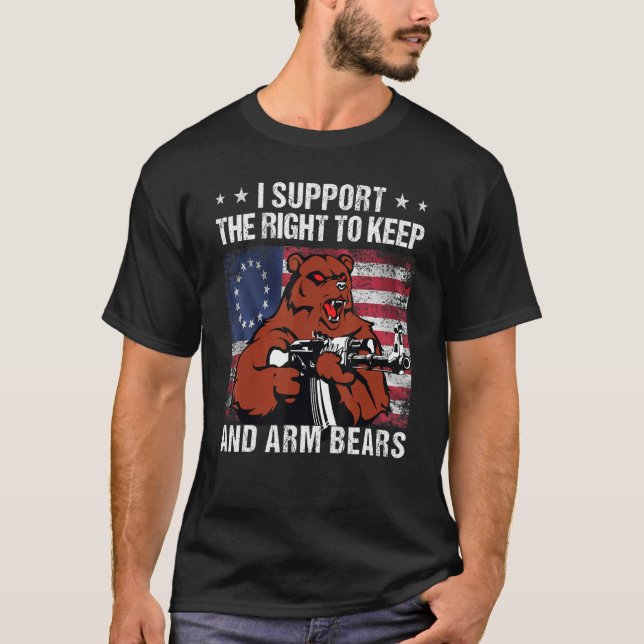 2nd I Support The Right To Keep And Arm Bears T Shirt (Framsida)