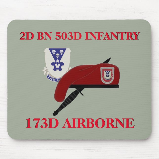 2ND INFANTERI 173RD LUFTBURNA MOUSEPAD för BN 503D Musmatta (Framsidan)