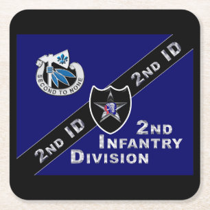 2nd infanteridivisionen underlägg papper kvadrat