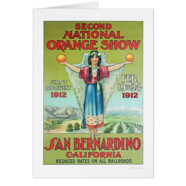 2nd Orange Show 1912 för medborgare Hälsningskort (Framsidan)