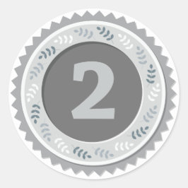 2nd Place Silver Medal Dark Runt Klistermärke