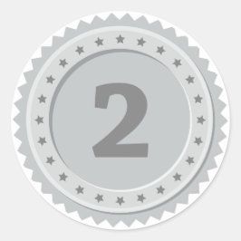 2nd Place Silver Medal Runt Klistermärke