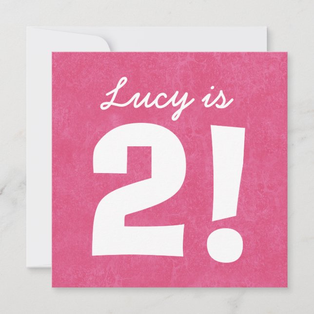 2nd Rosa vit för födelsedaganpassningsbarnamn för Inbjudningar (Framsida)