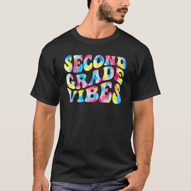 2nd Second Grade Vibes Teacher Back To School Retr T Shirt (Framsida)