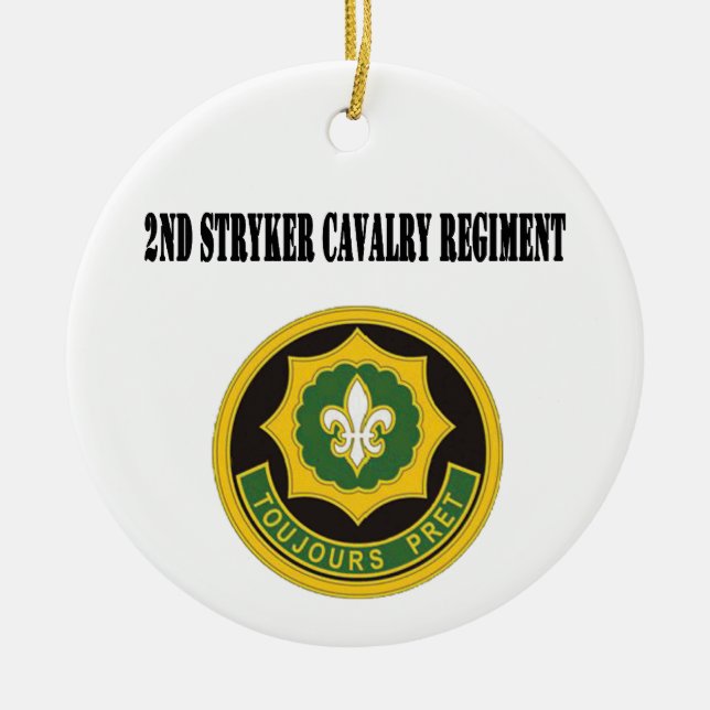 2nd Stryker kavalleri Regiment prydnaden Julgransprydnad Keramik (Framsidan)