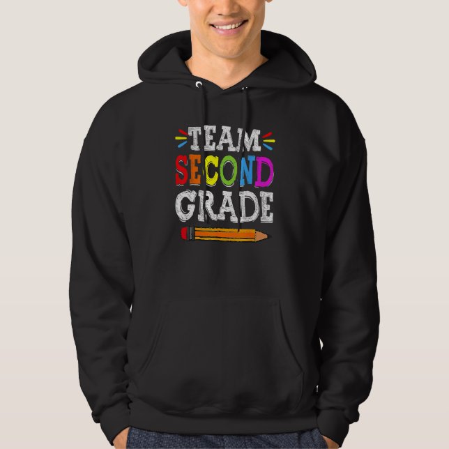 2nd Teacher Team Second Grade Squad Back To School Hoodie (Framsida)
