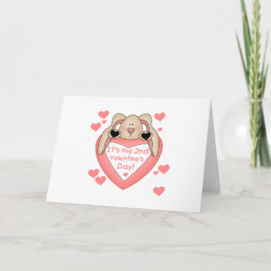 2nd valentin för kanin dag helgkort