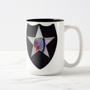 2nd vets för infanteriuppdelningsveteran lappar Två-Tonad mugg