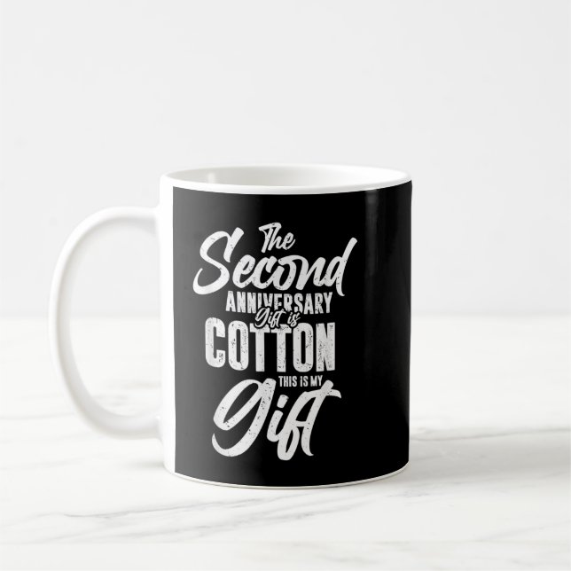 2nd Wedding Anniversary Gifts Cotton Him Husband H Kaffemugg (Vänster)