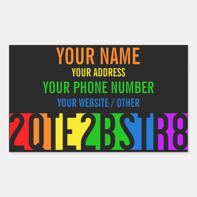 2QTE2BSTR8-klistermärken Rektangulärt Klistermärke (Framsida)