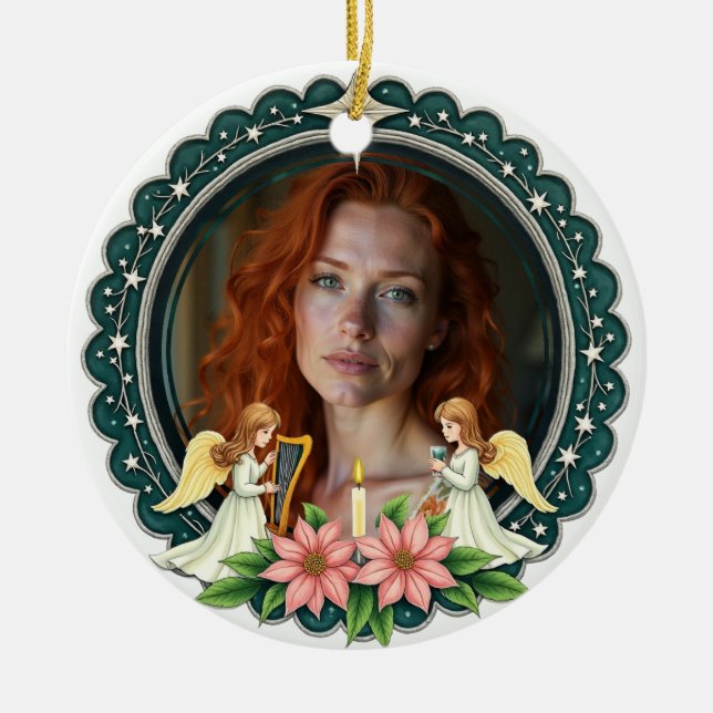 2sided Memorial Angels Beside Us Julgransprydnad Keramik (Framsidan)