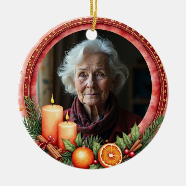 2sided Memorial Christmas Heart of Our Holidays Julgransprydnad Keramik (Framsidan)