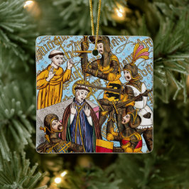 2x St. Thomas Beckys martyrdom (M 031) Julgransprydnad Keramik