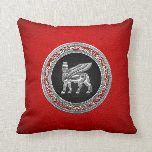 [300] Babylonian bevingad tjur [silver] [3D] Kudde