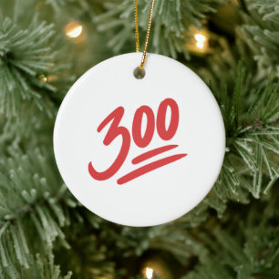 300 Emoji Perfekt Score Bowling 300 Game Julgransprydnad Keramik