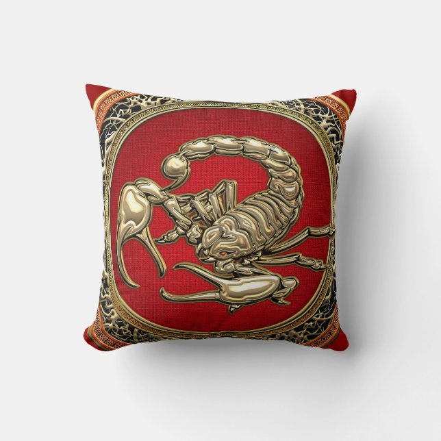 [300] Helig Golden Scorpion on Red Kudde (Framsida)